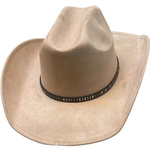 HAT NWT western cowboy/cowgirl felt tan multi stud hatband